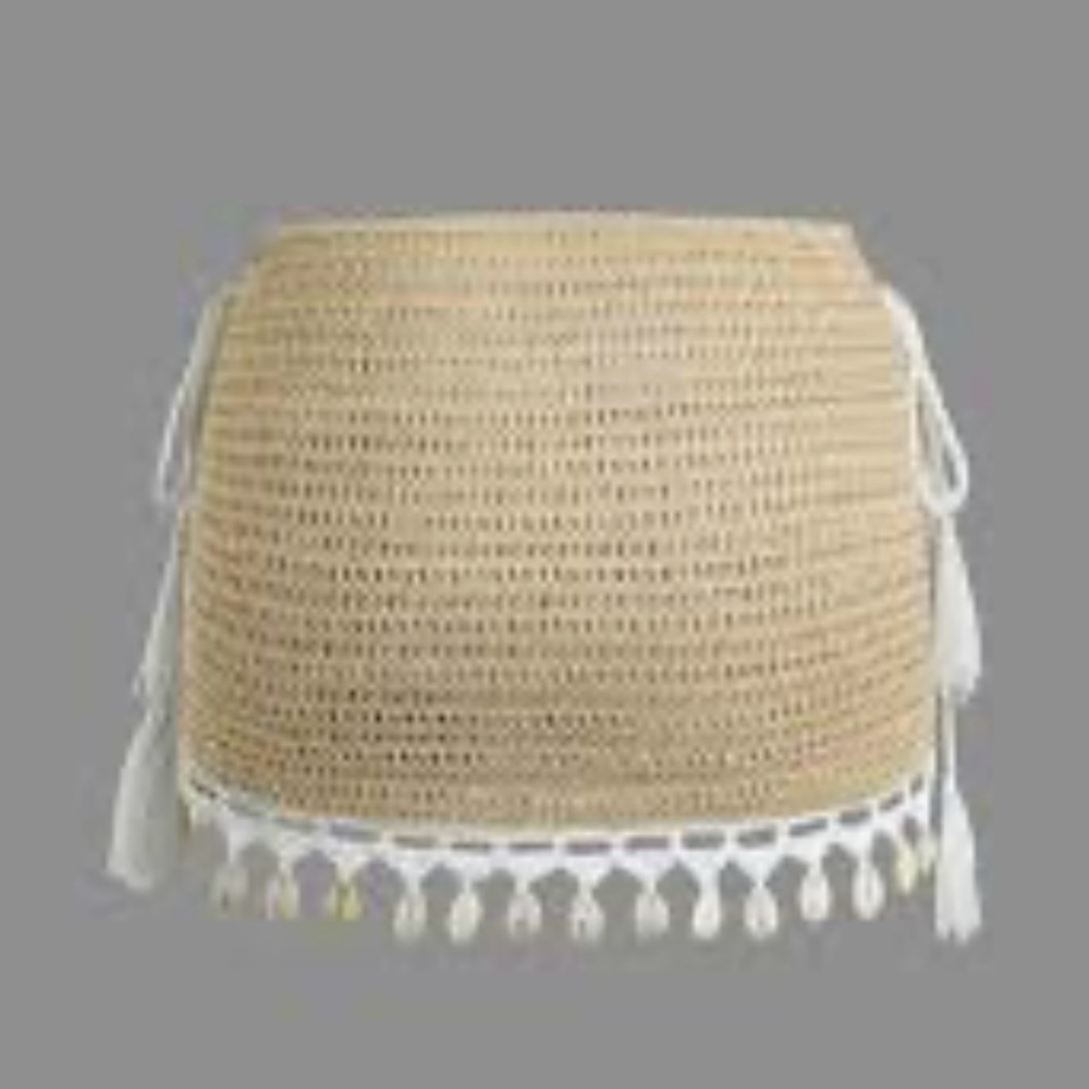 Crochet shell tassel knit skirt